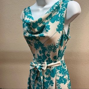 Spring beige and blue dress